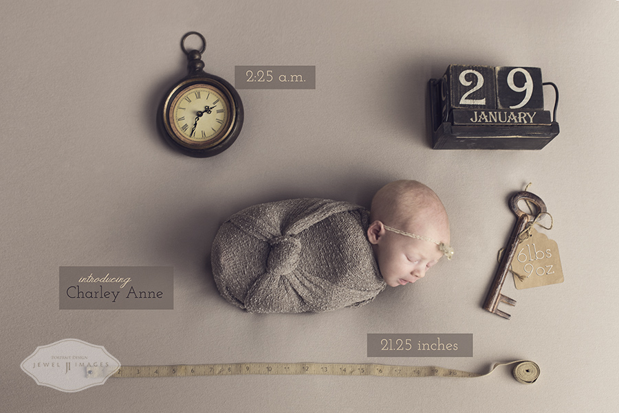 Memento Birth Announcement | Jewel Images Bend, Oregon Newborn Photographer www.jewel-images.com #newborn #photography #newbornphotographer #jewelimages